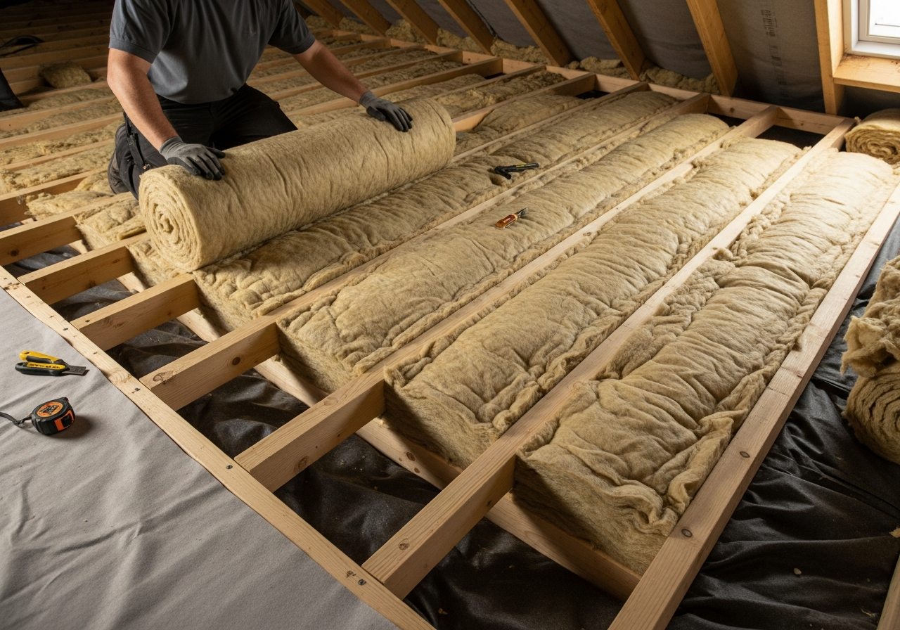 Loft Joist Insulation in a British residential property — Coventry & Warwickshire specialist service