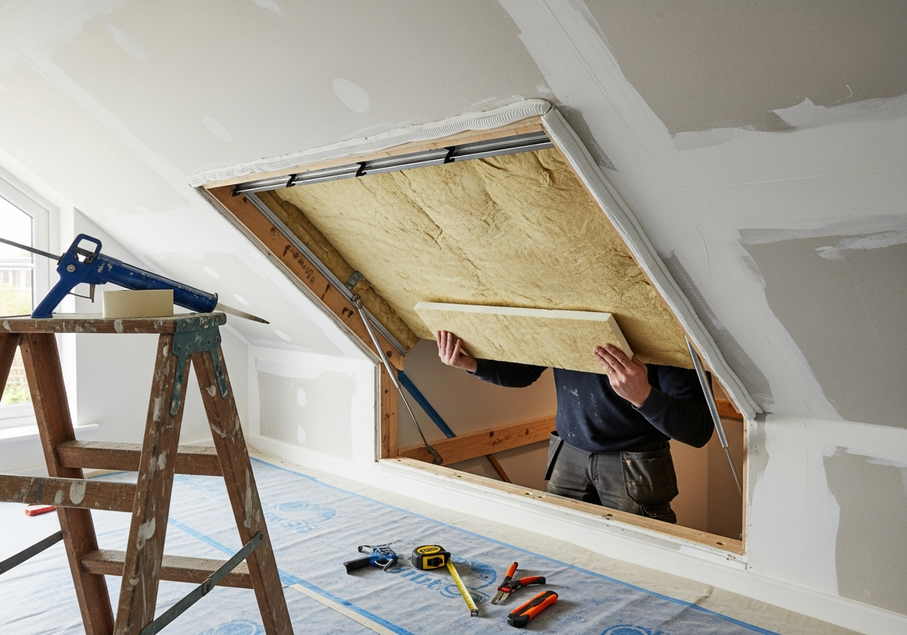 Insulated Loft Hatch Installation in a British residential property — Coventry & Warwickshire specialist service