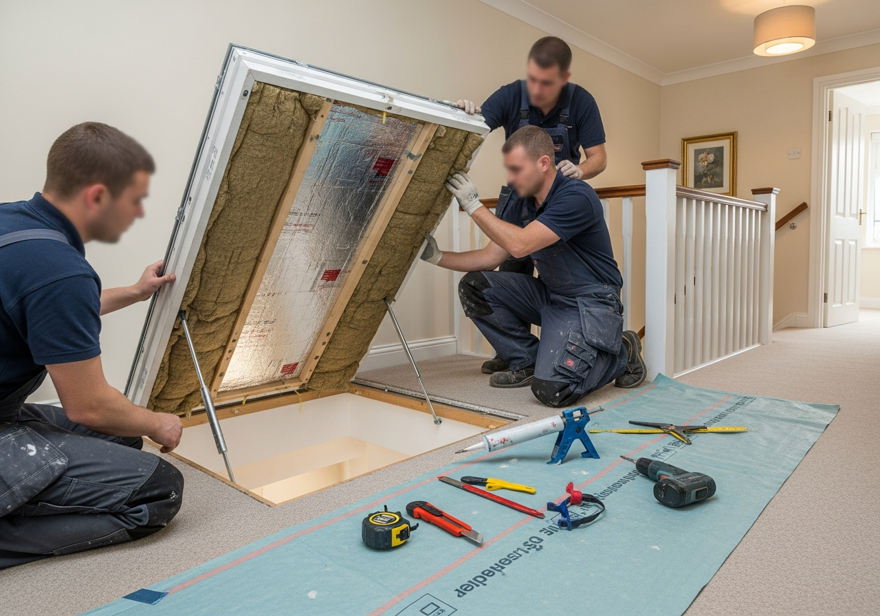 Insulated Loft Hatch Installation in a British residential property — Coventry & Warwickshire specialist service