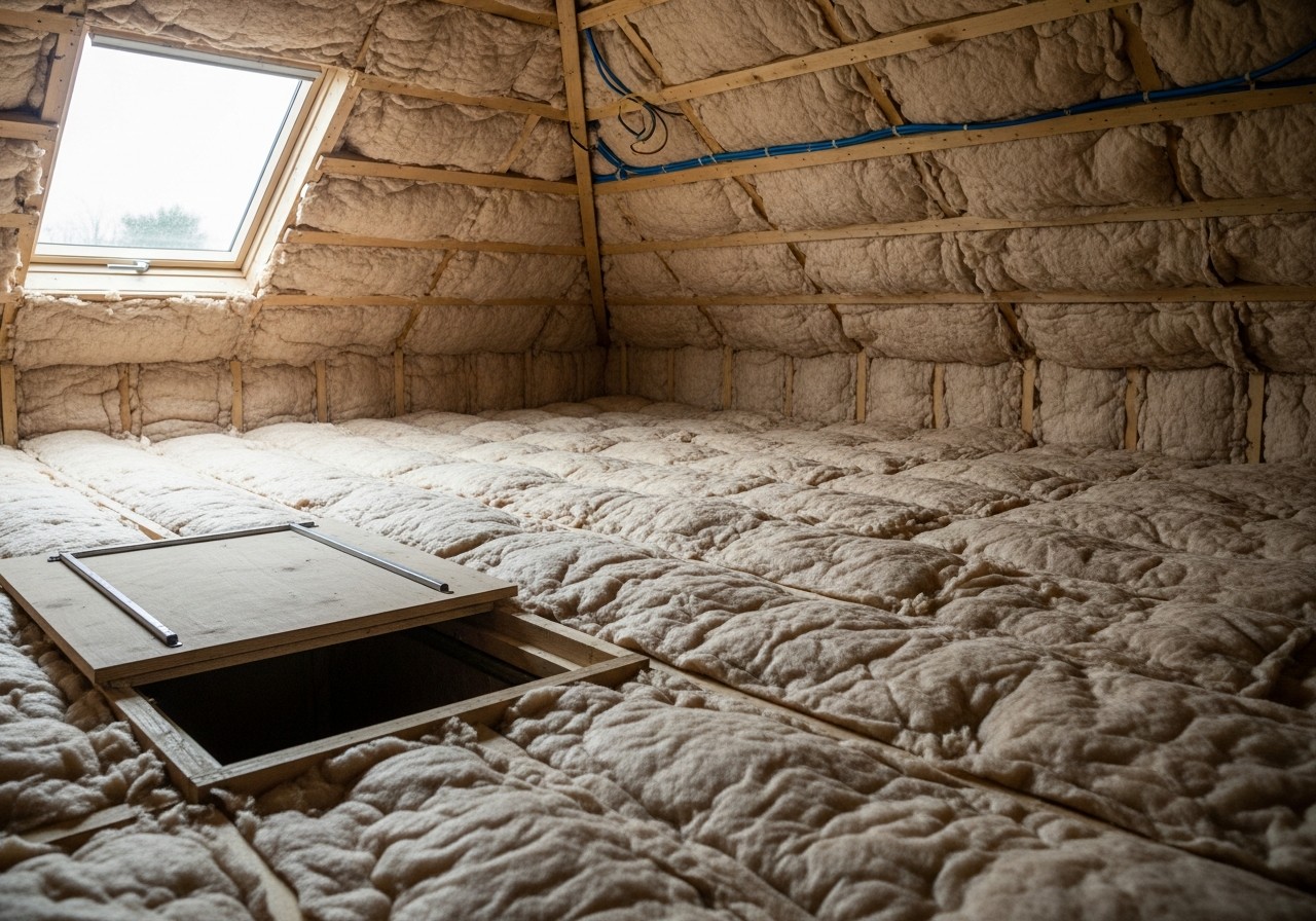 Completed Blown-in Cellulose Loft Insulation — finished result
