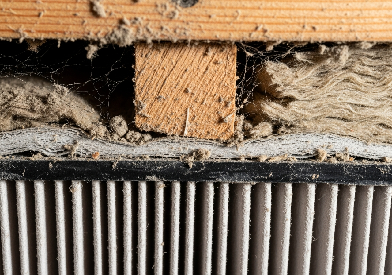 Close-up detail of materials and technique used in loft hepa vacuum cleaning — showing quality and thickness