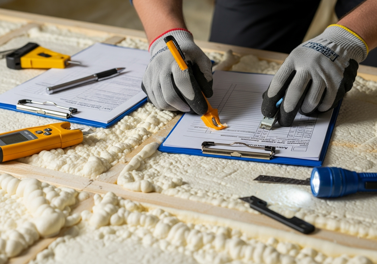 Professional Spray Foam Survey & Condition Report installation in progress