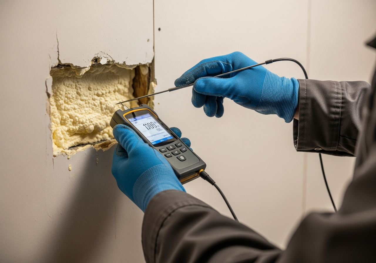 Professional Spray Foam Survey & Condition Report installation in progress