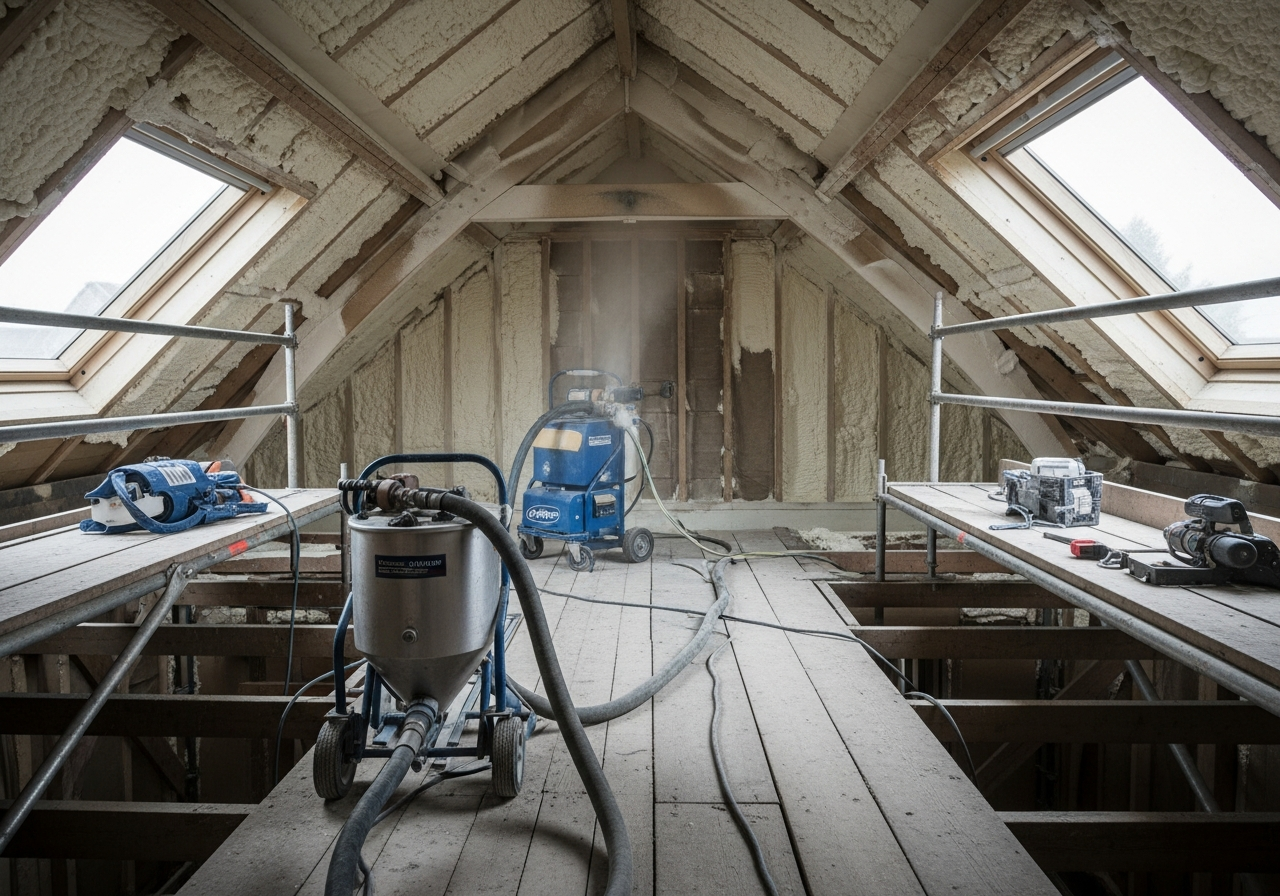 Property context showing the area relevant to how dry ice blasting removes spray foam safely in a British home