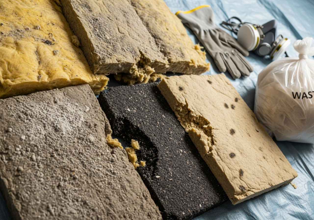 Close-up detail relevant to old loft insulation removal & disposal — showing materials and installation technique